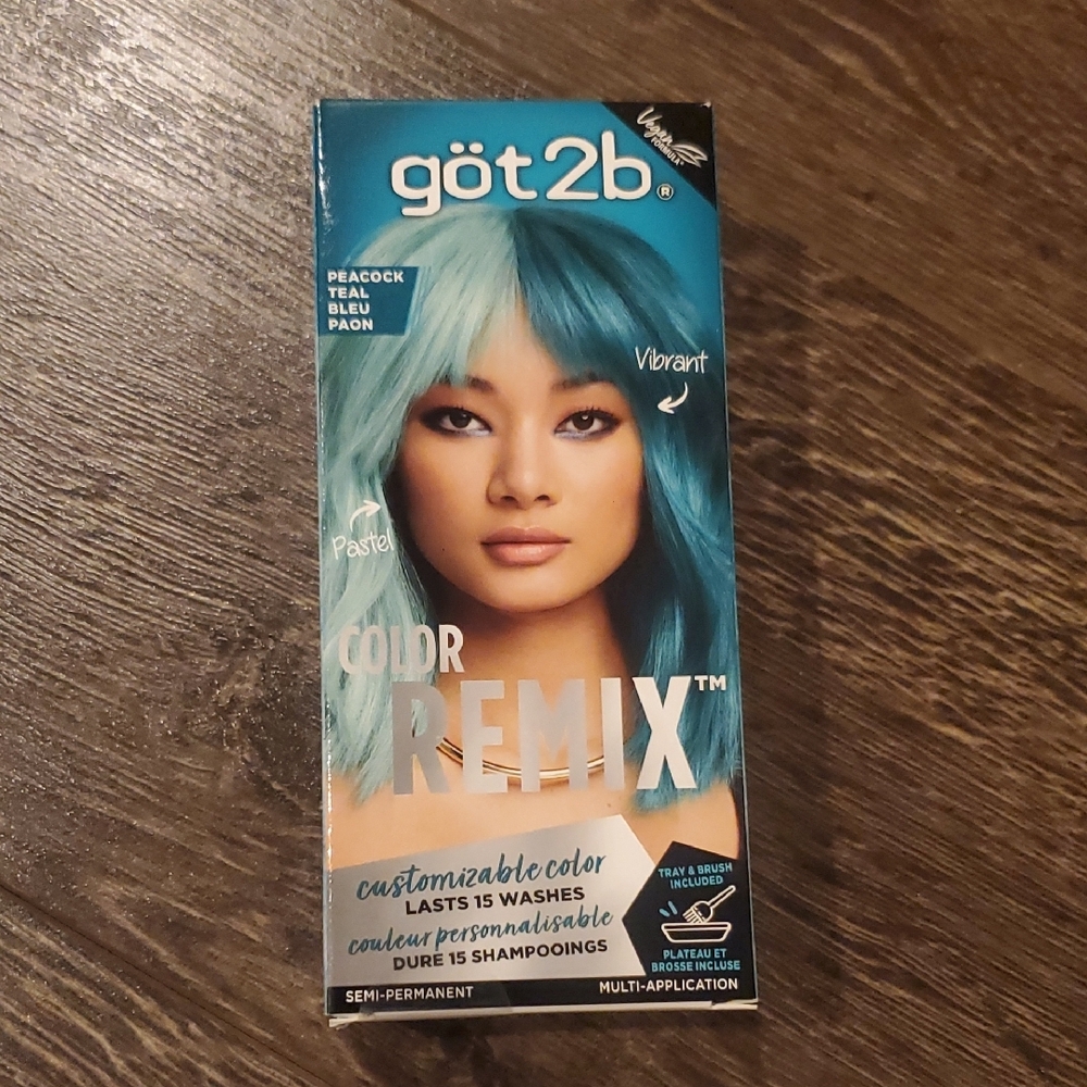 GOT 2B Vibrant PEACOCK TEAL Color REMIX Semi Permanent Hair Cor Cream NEW